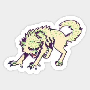 Pixel Werewolf (Glitch Colors) Sticker